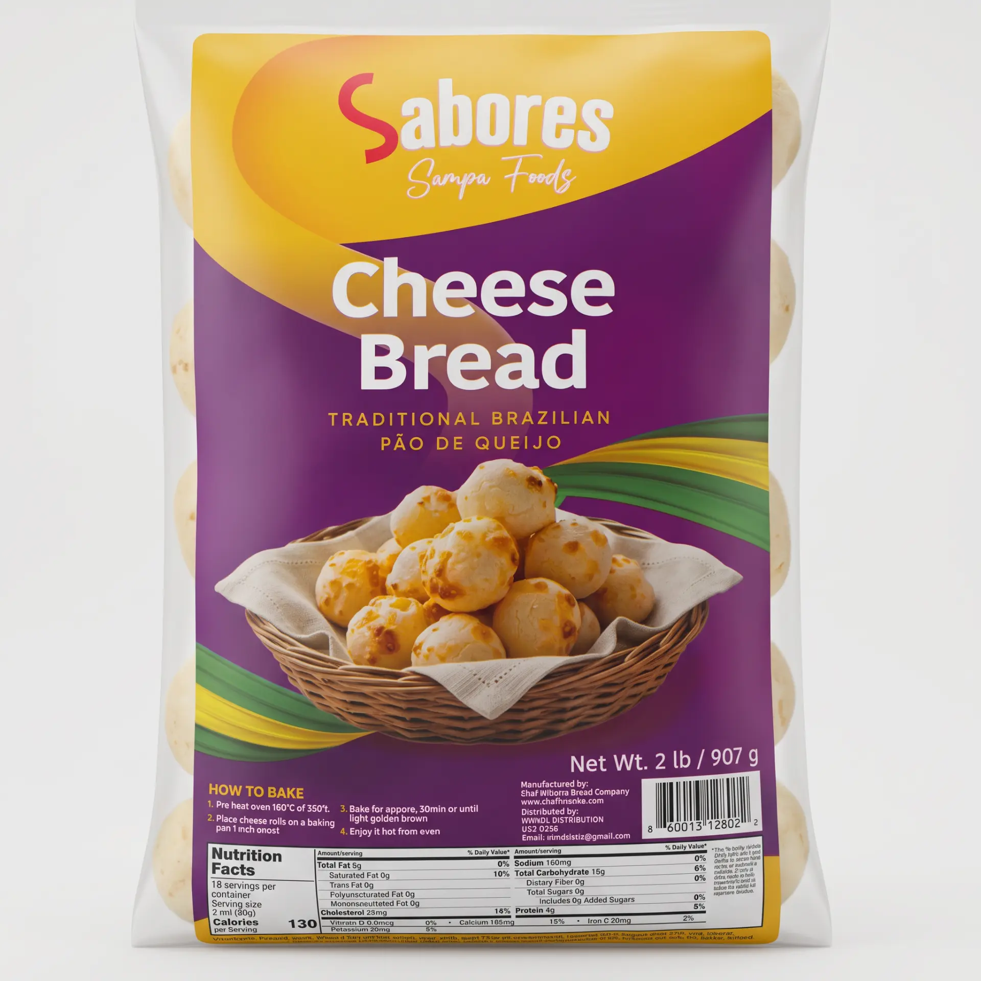 Sabores Pão de Queijo 20 lb — 4 x 5 kg